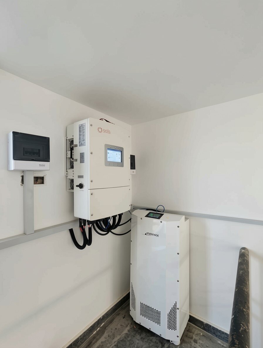 Residential hybrid solar system with lithium battery backup